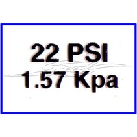 22 PSI Type Pressure Decal