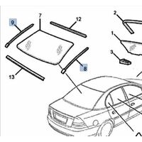 RIGHT Rear Windscreen Side Mould suit Holden VY VZ Commodore Sedan no 8 in diagram