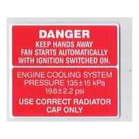 DECAL FAN WARNING & COOLING SYSTEM VN S2