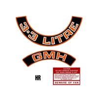 '3.3 LITRE' ENGINE DECAL KIT (RED) VC VH