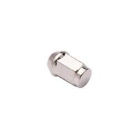 Single Chrome Acorn Bulge Wheel Nut (Close Ended) - 7/16" UNF Thread, 19mm Hex