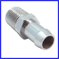 Heater Hose Fitting 5/8' Barb 1/2' Npt Thread Chrome Chevrolet V8 Small and Big Block. Overall length 1-3/4 inches long