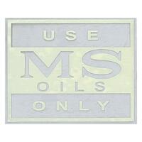 DECAL HR HK HT HG 186S ROCKER COVER BLACK 'USE MS OILS ONLY'