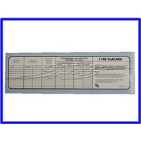 TYRE PLACARD DECAL 15' WHEELS VC VH VK VL