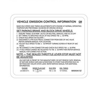 EMISSION CONTROL DECAL LABEL VL RB30