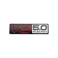 BADGE EMBLEM 'V8 5.0 INJECTION' RED VN GENUINE GMH NOS