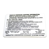 LABEL-VEHICLE EMISSION CONTROL VP VR VS