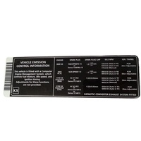 EMISSIONS DECAL PLACARD V2 MONARO L67 SUPERCHARGED VY VZ WK WL LS1 LOCATED CENTRE OF RADIATOR SHROUD COVER GENUINE GMH