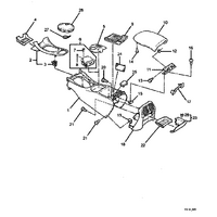 CONSOLE REAR CAP VT VX aztec charcoal no 18 in diagram