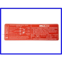 EMISSIONS LABEL VT V2 VX GEN 3 GENUINE GMH