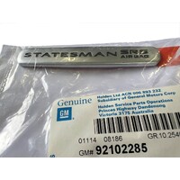 STATESMAN SRS AIR BAG BADGE WK WL DASH