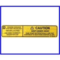 LABEL-FAN BLADE CAUTION VT VX VY