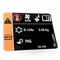 LABEL;AIR CON REFRIG & FAN BLADE VE VF COMMODORE