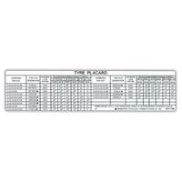TYRE PLACARD HQ S/WAGON STATESMAN V8 EXC