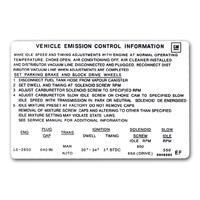 DECAL EMISSION LX TORANA 2850 ENGINE
