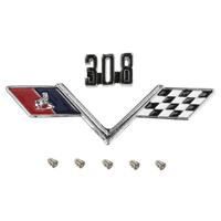 BADGE EMBLEM 308 ENGINE SIZE AND FLAGS BADGE KIT HT HG