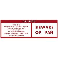 DECAL 'BEWARE OF FAN' HQ HJ HX LH TORANA