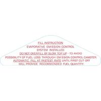 FUEL FILLER DOOR FILLING INST. DECAL HQ-