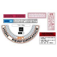 Decal Kit XW GT Engine Bay 351 Cleveland