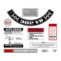 ENGINE BAY DECAL KIT (BASIC) XA ZF 302 LARGE AIR CLEANER