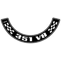 "351 V8" AIR CLEANER DECAL XA XB ZF ZG EXCEPT GT