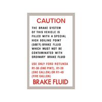 Decal XR GT XT GT ZA Brake Fluid