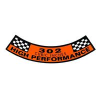 '302 HIGH PERFORMANCE' AIR CLEANER DECAL