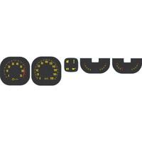 GAUGE DECAL SET (YELLOW) TORANA LX SS/SLR WITH PARK BRAKE LIGHT