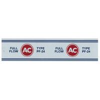 OIL FILTER DECAL PF24 AC (WHITE)