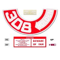 ENGINE DECAL KIT HOLDEN HQ '308 HOLDEN'