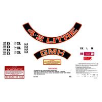 '4.2 LITRE' ENGINE DECAL KIT (RED) LX