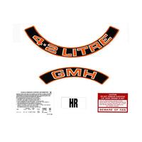 4.2 LITRE' ENGINE DECAL KIT (RED) VC VH