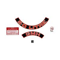 ENGINE DECAL KIT VK '5.0 LITRE' RED