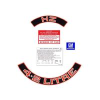 ENGINE DECAL KIT HOLDEN HZ '4.2 LITRE' RED MOTOR