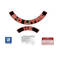 '5.0 LITRE' ENGINE DECAL KIT (RED) HZ