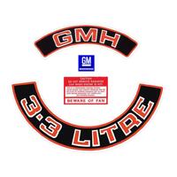 3.3 LITRE ENGINE DECAL KIT (RED) HZ-VB