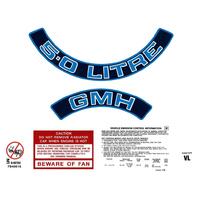 ENGINE DECAL KIT '5.0 LITRE' BLUE VL