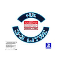 '3.3 LITRE' ENGINE DECAL KIT (BLUE) HZ