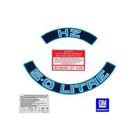 ENGINE DECAL KIT HOLDEN HZ '5.0 LITRE' BLUE