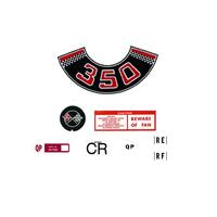 '350' ENGINE BAY DECAL KIT HQ WITH ROCKER COVER EMBLEM