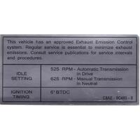 Decal Exhaust Emission XT GT XW 302 W C8