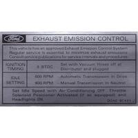 Decal Exhaust Emission XW ZC 351 Clevela