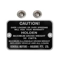 GROSS WEIGHT TAG FB EK UTE/VAN EH UTE 32