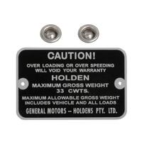 GROSS WEIGHT TAG EH PANEL VAN 33 CWT