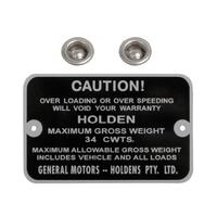 GROSS WEIGHT TAG HD HR PANEL VAN 34 CWTS