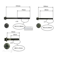 HEAD BOLT SET LS1 5.7L V8 FIRST DESIGN UP TO ENG NO VF1155001 (10 X45MM BOLTS 4 X 100MM BOLTS 16 X 155MM BOLTS) VT VX VU