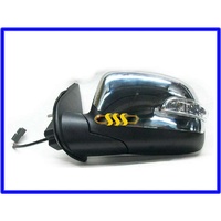MIRROR RA RODEO RIGHT HAND DOOR ELECTRIC CHROME WITH LIGHT 08-05 TO 09/07