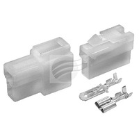ELECTRICAL CONNECTOR HOUSING KIT 2 POLE MALE & FEMALE WITH TERMINALS 'T' SHAPE 250 SERIES