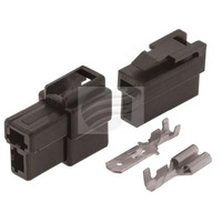 ELECTRICAL CONNECTOR PLUG HOUSING KIT 2 POLE BLACK MALE & FEMALE WITH TERMINALS 250 SERIES JAYLEC