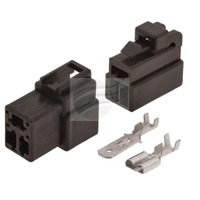 ELECTRICAL CONNECTOR PLUG HOUSING KIT 3 POLE BLACK MALE & FEMALE WITH TERMINALS 250 SERIES JAYLEC
